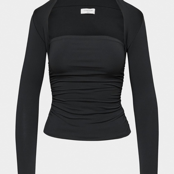 Aritzia Black Contour Flourish Long Sleeve Top - Picture 1 of 4